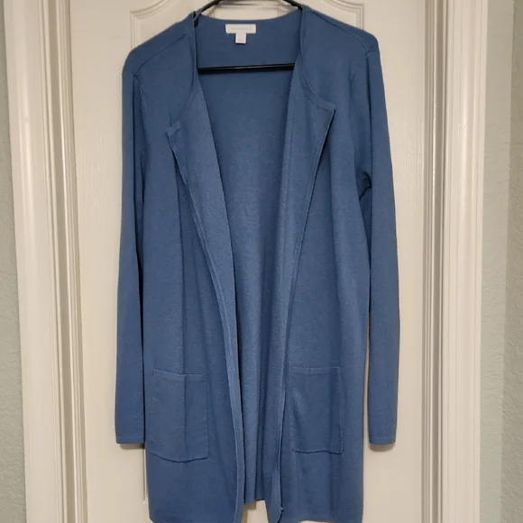 Women's Blue Open Front Cardigan - Picture 1 of 6